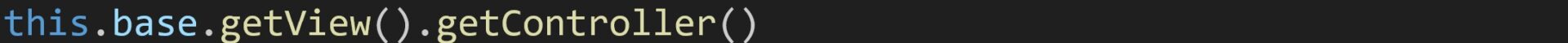 Code-Zeile zeigt Syntax für Controller-Zugriff: this.base.getView().getController()